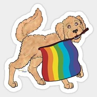 Pride Doggos: Gay Goldendoodle Sticker